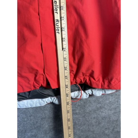 The North Face Mens Hooded Jacket Red Gray Reflective Zip Outdoor Winter - Picture 3 of 9